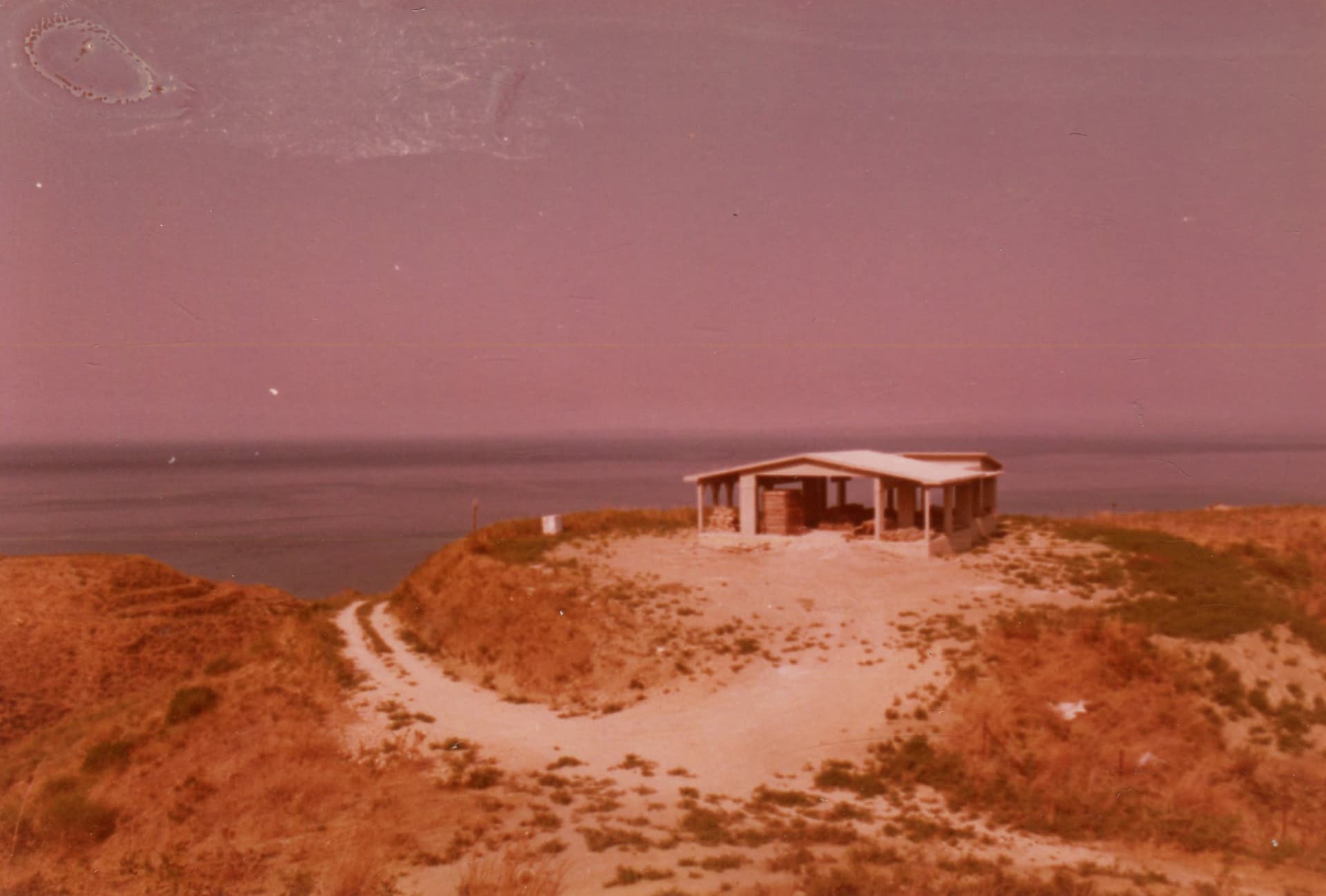Xenia Villa under construction in 1979, alone on the hillside above the Ionian Sea
